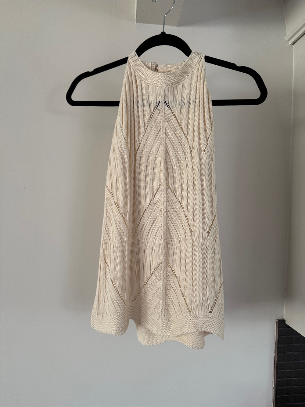 Women's Cream Halter Knit Sweater
